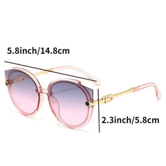 Frameless UV Sunglasses Vintage Oversized Square Sunglasses