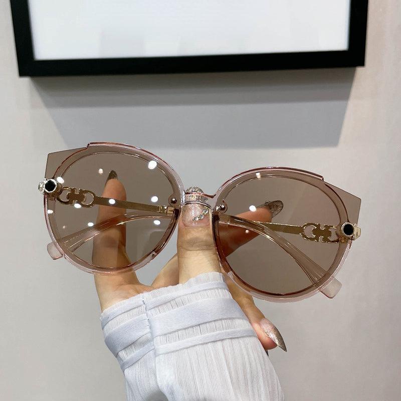 Frameless UV Sunglasses Vintage Oversized Square Sunglasses