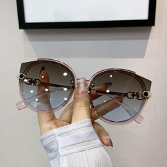Frameless UV Sunglasses Vintage Oversized Square Sunglasses