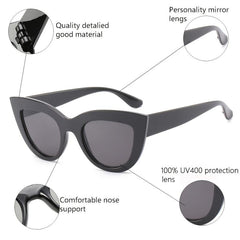 Vintage Cat Eye Sunglasses Women Stylish Square Sun Protection Lenses