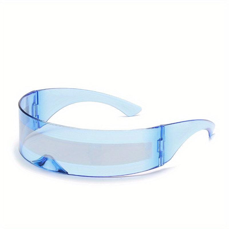 Y2K Rimless Sunglasses Cyberpunk Wide Temple Eyewear UV400