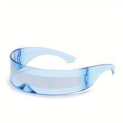 Y2K Rimless Sunglasses Cyberpunk Wide Temple Eyewear UV400