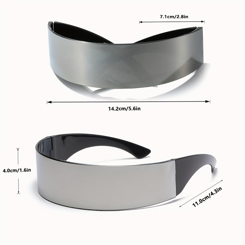 Y2K Rimless Sunglasses Cyberpunk Wide Temple Eyewear UV400