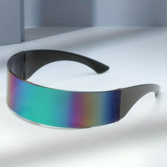 Y2K Rimless Sunglasses Cyberpunk Wide Temple Eyewear UV400