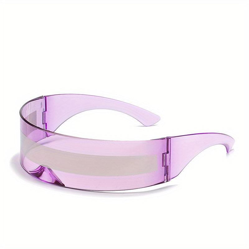 Y2K Rimless Sunglasses Cyberpunk Wide Temple Eyewear UV400