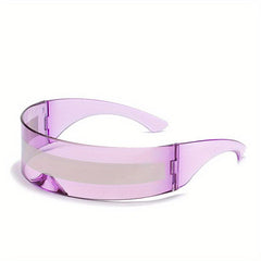 Y2K Rimless Sunglasses Cyberpunk Wide Temple Eyewear UV400