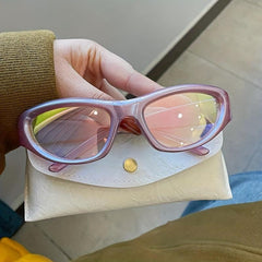 Y2K Wrap Around Sunglasses Cyberpunk Star Mirror Lens Glasses UV400