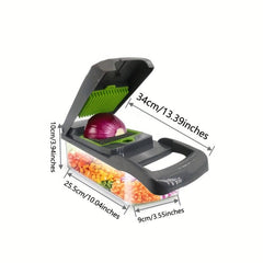 8-Blade Vegetable Chopper w/ Container for Slicing, Mincing, Cutting Onions