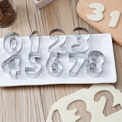 9pcs Numeral Cookie Cutters Biscuit Mold Chocolate Cake Decorating Molds