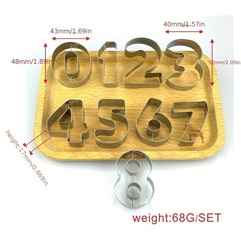 9pcs Numeral Cookie Cutters Biscuit Mold Chocolate Cake Decorating Molds