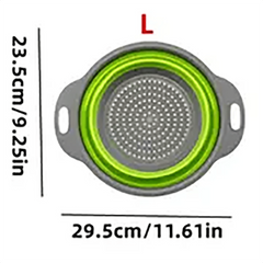 2pcs Foldable Silicone Colander Vegetable Washing Basket Strain