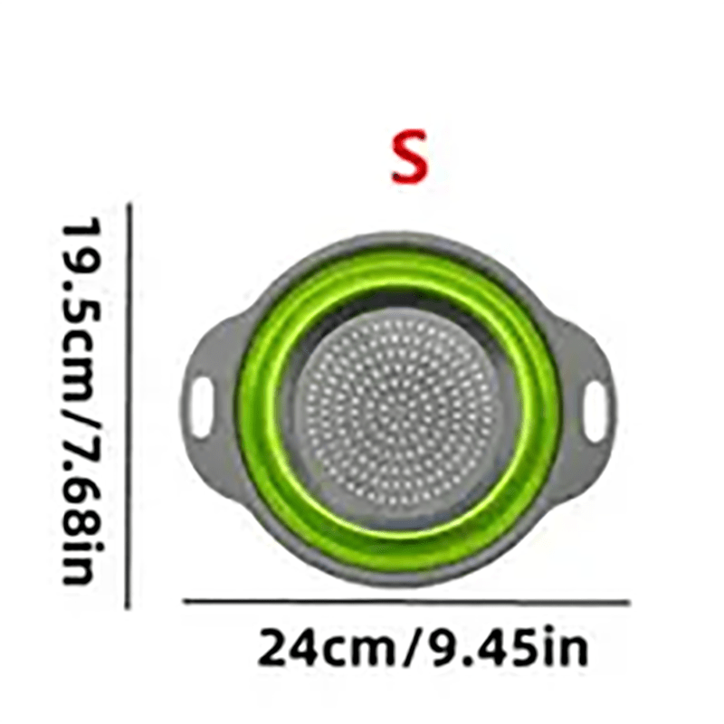 2pcs Foldable Silicone Colander Vegetable Washing Basket Strain