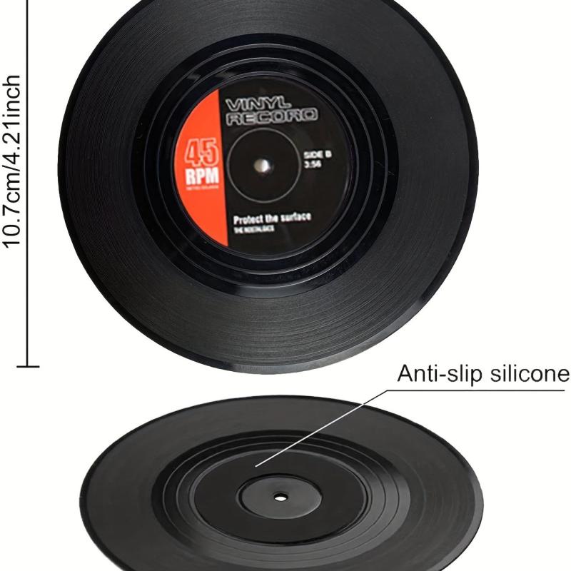 Retro Record Player Style Coasters - Set of 6