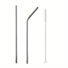 11pcs Rainbow Metal Straws Set w/ Cleaner Brush 304 Stainless Steel