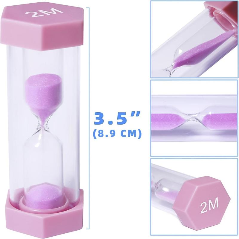 6pcs Colorful Sand Timers Set - 30sec 1min 2mins 3 5 10mins
