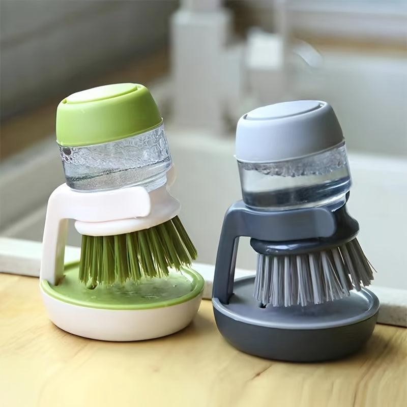 Hydraulic Tableware Washing Brush with Soap Liquid Dispenser