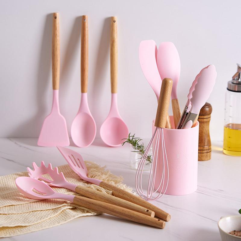 12pcs Non Stick Silicone Kitchen Utensil Set w/ Holder