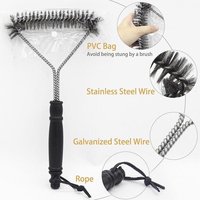 BBQ Grill Brush Stainless Steel Bristles Non stick Clean Tool