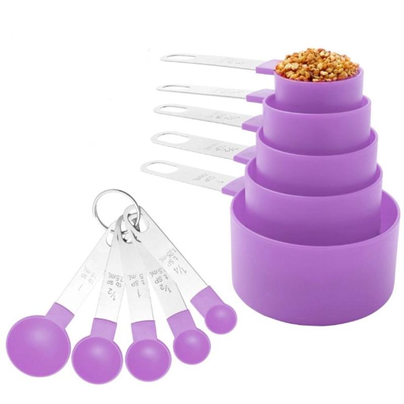 Stainless Steel Measuring Cups And Spoons Set - 10 Pieces