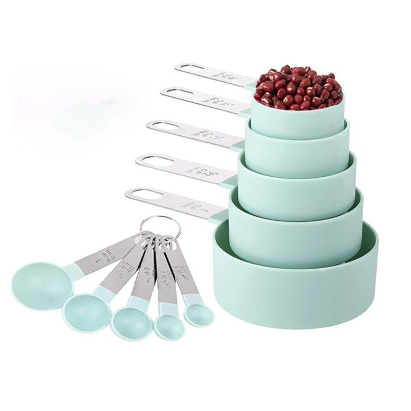 Stainless Steel Measuring Cups And Spoons Set - 10 Pieces