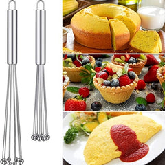 Stainless Steel Egg Whisk Manual Whisk Set for Cooking Mixing Beating