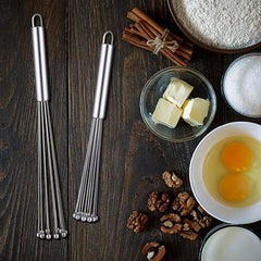 Stainless Steel Egg Whisk Manual Whisk Set for Cooking Mixing Beating