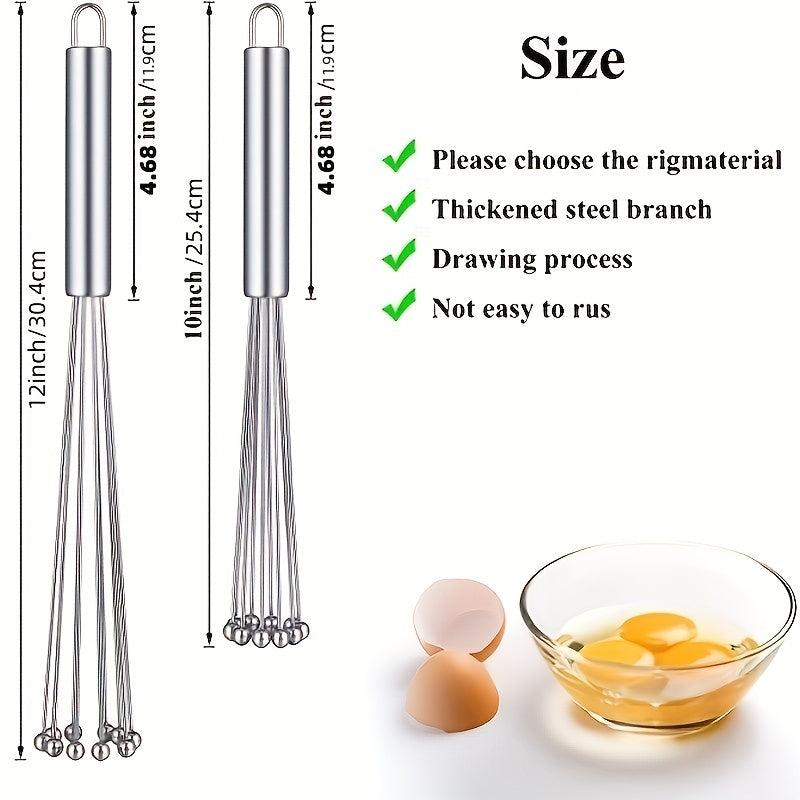 Stainless Steel Egg Whisk Manual Whisk Set for Cooking Mixing Beating