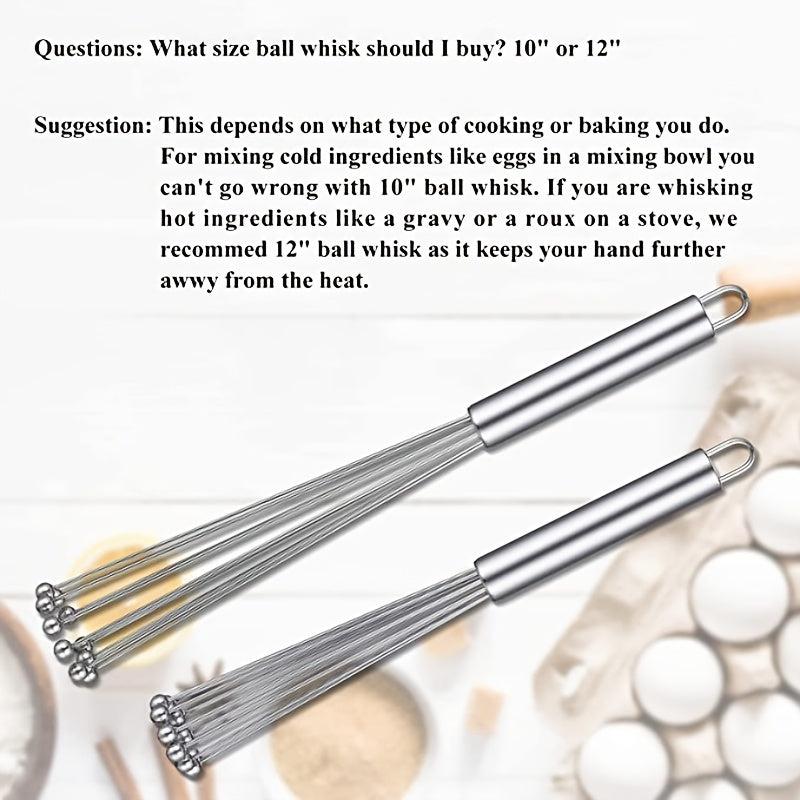 Stainless Steel Egg Whisk Manual Whisk Set for Cooking Mixing Beating