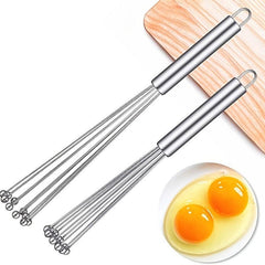 Stainless Steel Egg Whisk Manual Whisk Set for Cooking Mixing Beating