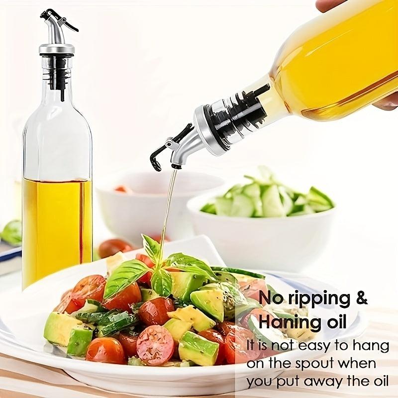 Glass Olive Vinegar Bottle 17oz 500ml With Funnel & Labels