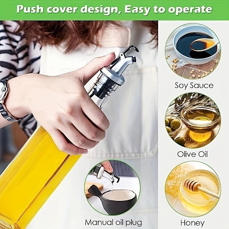Glass Olive Vinegar Bottle 17oz 500ml With Funnel & Labels