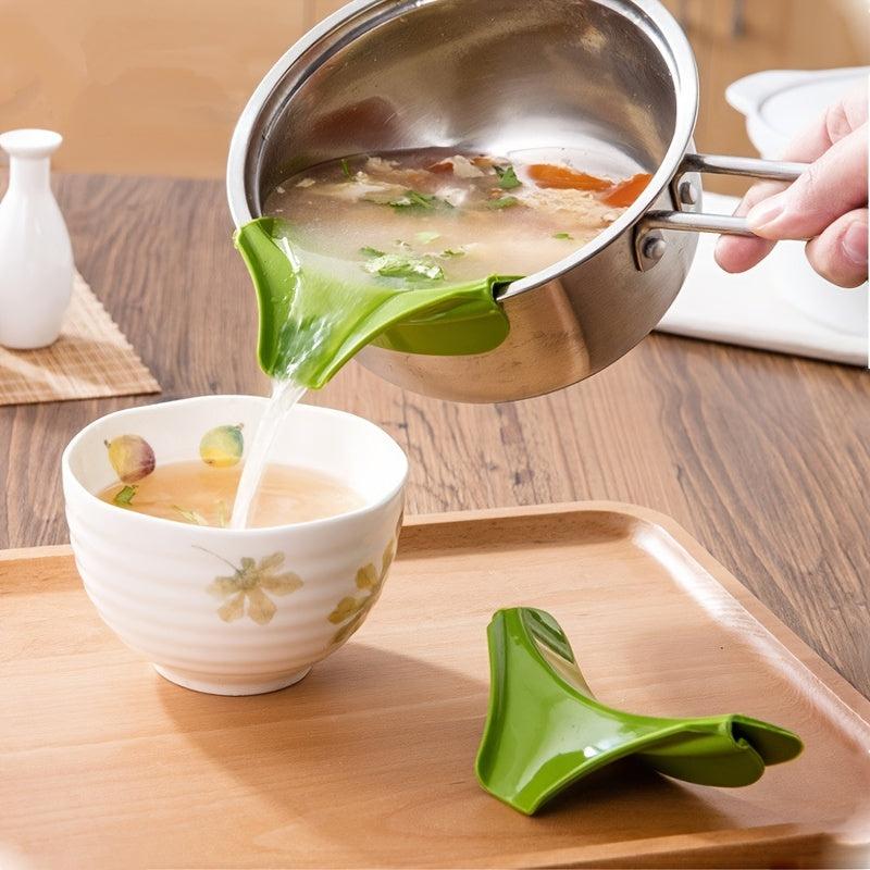 Anti Spill Silicone Soup Spout Funnel Kitchen Gadget