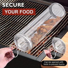 Stainless Steel BBQ Net Tube with Removable Mesh Cover