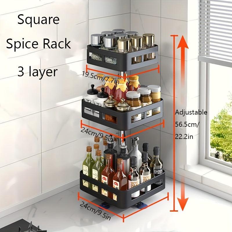 1pc Turntable Organizer Spice Spinner Rotating Seasoning Rack Holder