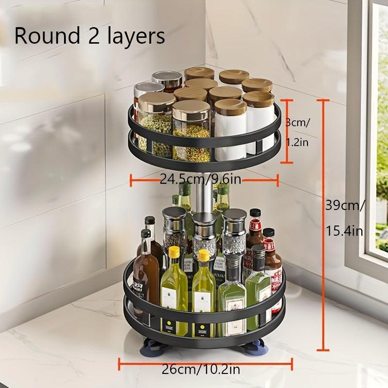 1pc Turntable Organizer Spice Spinner Rotating Seasoning Rack Holder