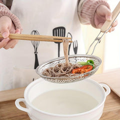 Stainless Steel Colander with Wooden Handle - Kitchen Essential
