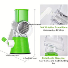 3pcs Rotary Vegetable Slicer Food Grater Potato Chopper Kitchen
