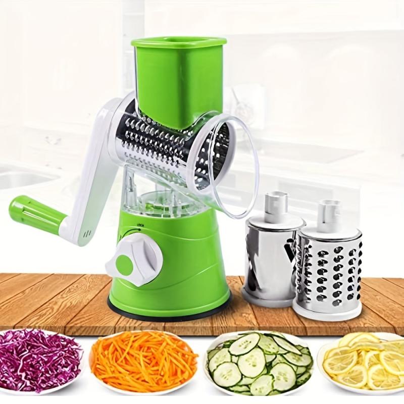 3pcs Rotary Vegetable Slicer Food Grater Potato Chopper Kitchen