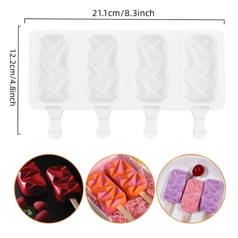 4 Grids Pastry Mold + Ice Cream Stick Bundle