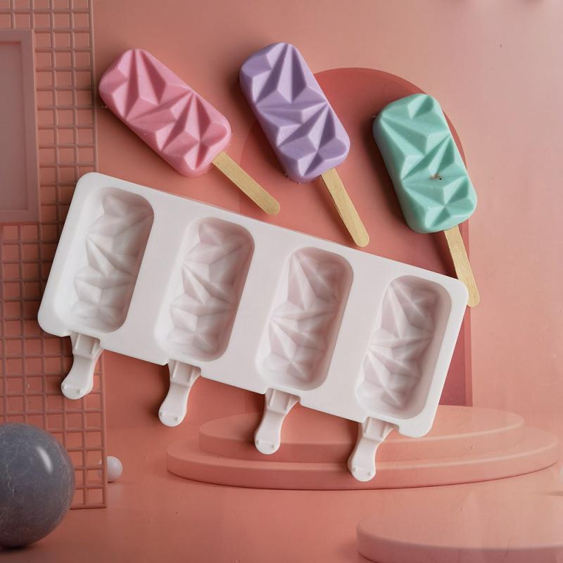4 Grids Pastry Mold + Ice Cream Stick Bundle