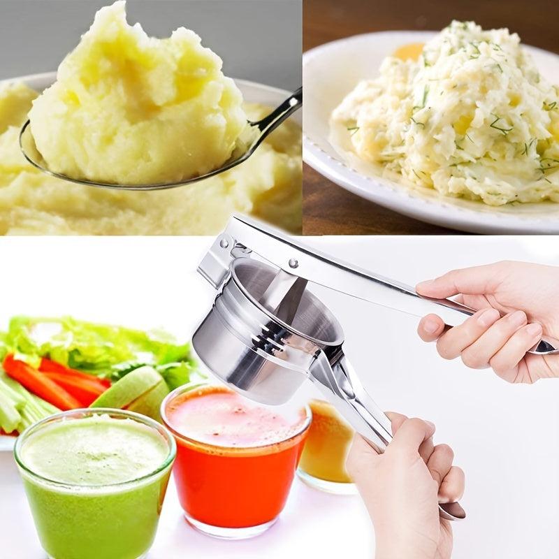 Stainless Steel Potato Ricer Manual Masher Interchangeable Discs Fine Medium
