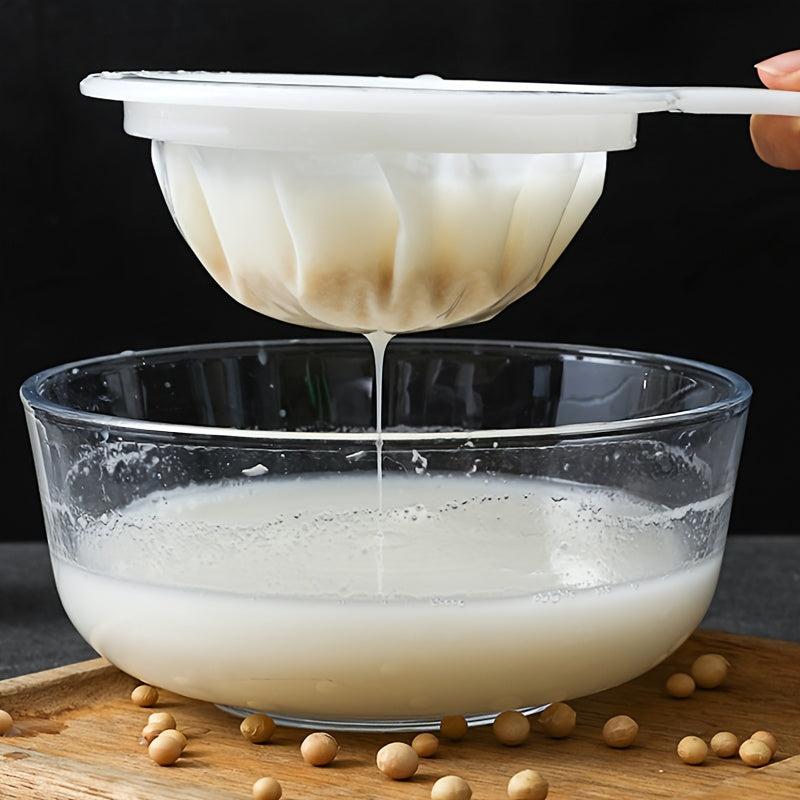 1pc Mesh Sieve Nylon Strainer With Handle For Tea Juice Flour Soy Milk Kitchen