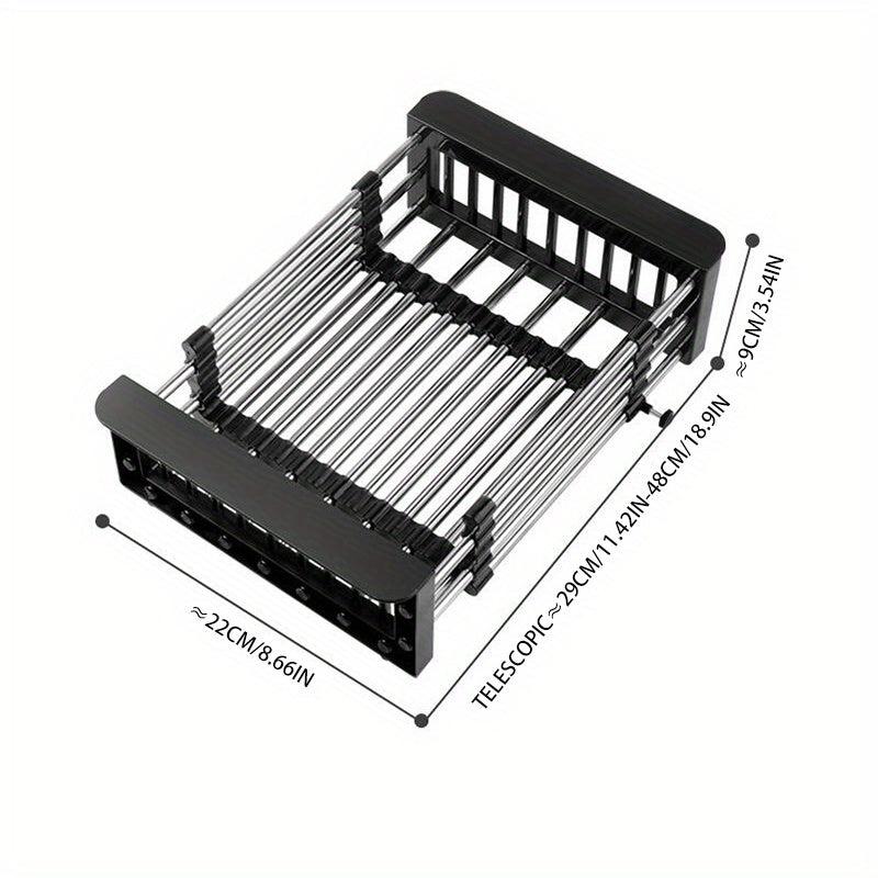 Extendable Drain Basket Dish Rack Rectangular Storage Drain Rack