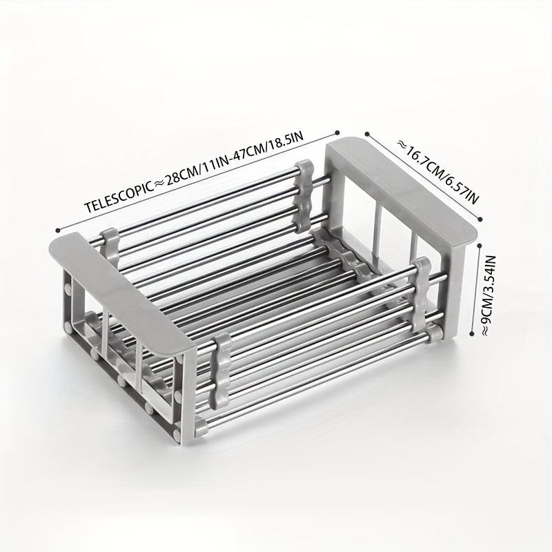 Extendable Drain Basket Dish Rack Rectangular Storage Drain Rack