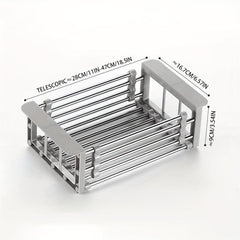 Extendable Drain Basket Dish Rack Rectangular Storage Drain Rack