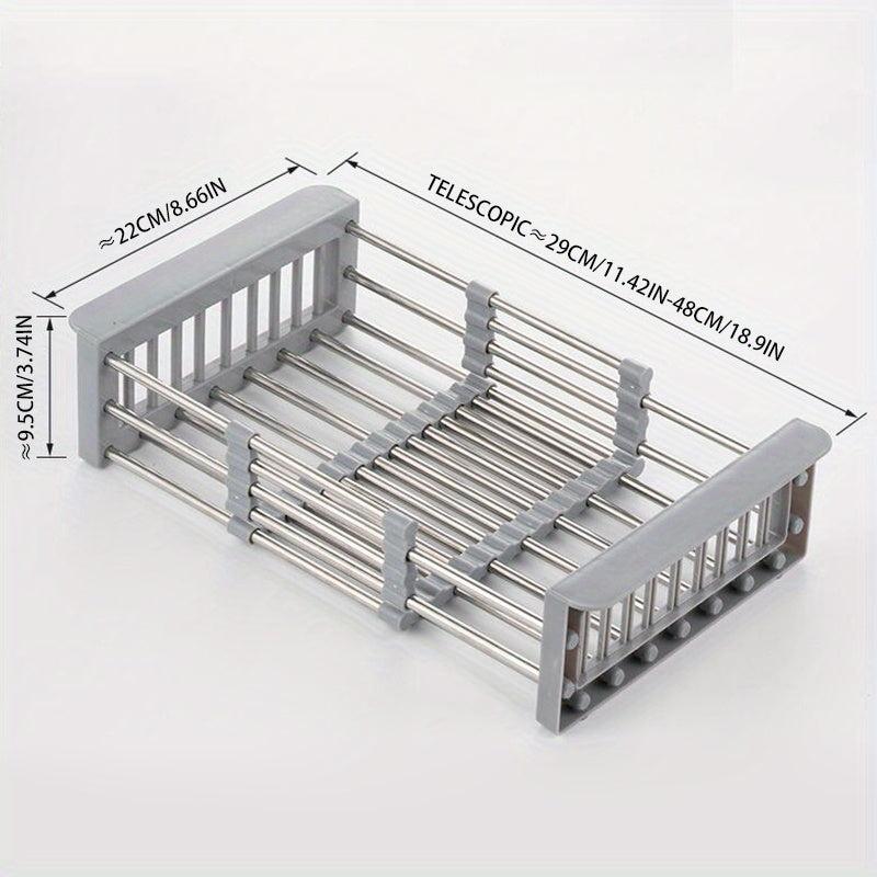 Extendable Drain Basket Dish Rack Rectangular Storage Drain Rack
