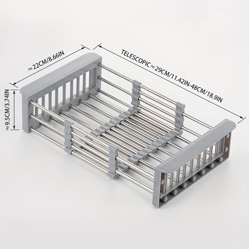 Extendable Drain Basket Dish Rack Rectangular Storage Drain Rack