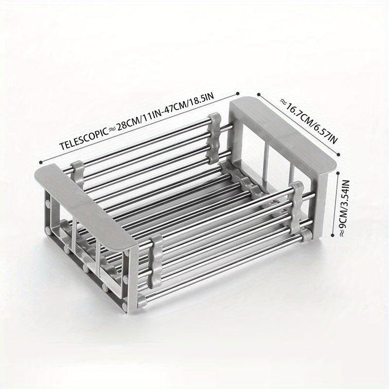 Extendable Drain Basket Dish Rack Rectangular Storage Drain Rack