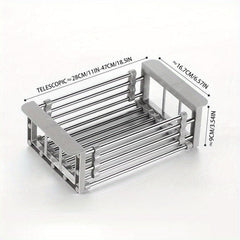 Extendable Drain Basket Dish Rack Rectangular Storage Drain Rack
