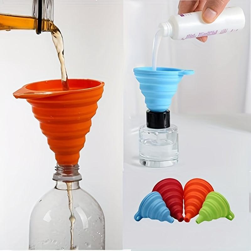 Silicone Collapsible Funnel for Liquid Transfer - Small and Large Kitchen Gadget